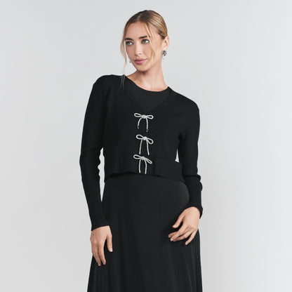 Black Bow Cardigan Adina LV