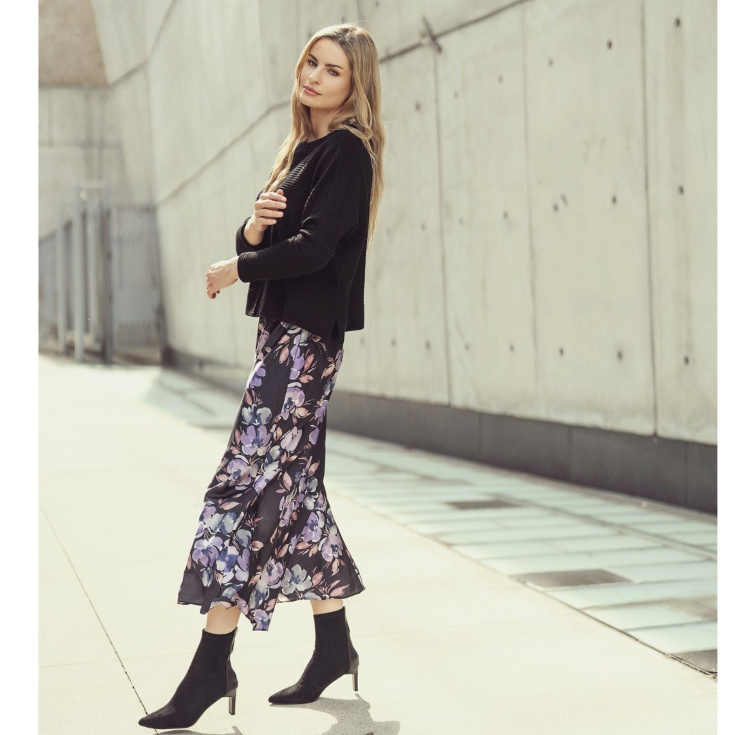 Cosmo Slip Skirt Lilac Floral