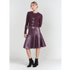 Eggplant Drop Hem Leather Skirt Adina LV