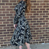 Gold Shimmer Circle Print Fit n Flare Dress