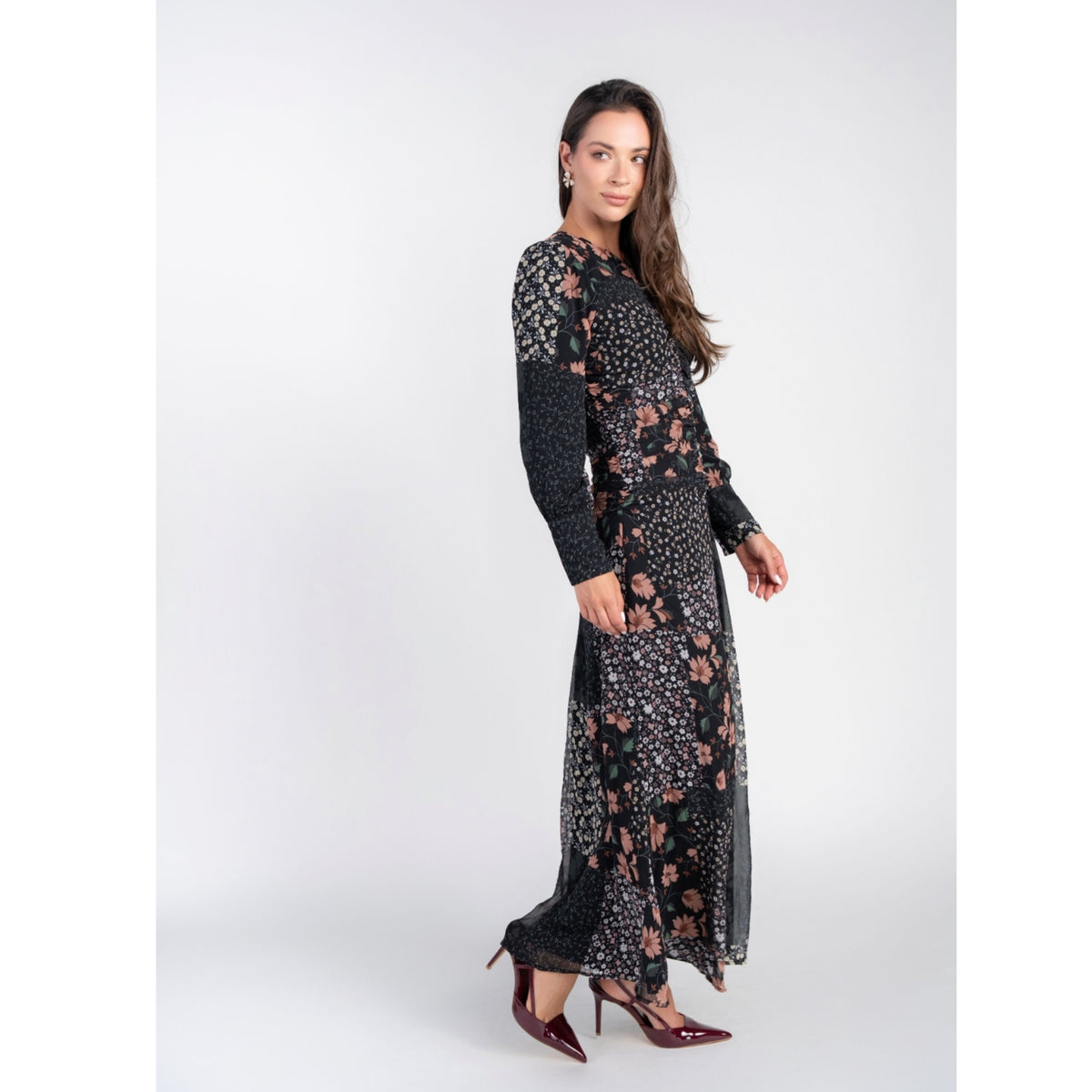 Michalie Midi Dress Patchwork Adina LV