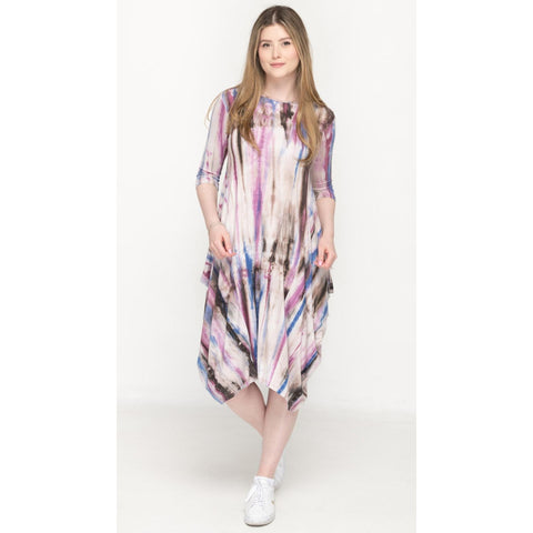 Georgiana Dress Purple Tie Dye