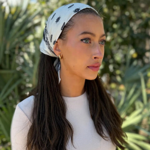 White Paisley Headscarf SB (More Styles)