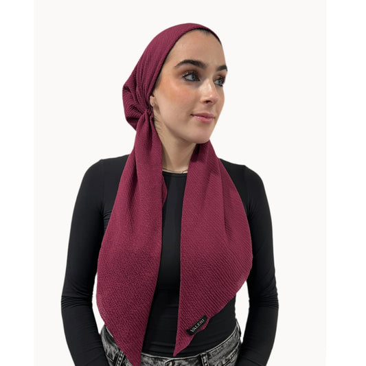 Crinkle Pretied Headscarf Solid Valeri - The Mimi Boutique