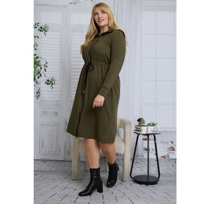 Plus Rhea Olive Dress