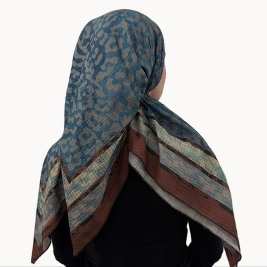 Indigo Leopard Headscarf Valeri (Many Styles) - The Mimi Boutique