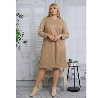 Plus Esti Khaki Suede Dress