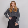 Acid Wash Cable Start Sweater Black