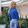 Royal Blue V Neck Microribbed Tshirt