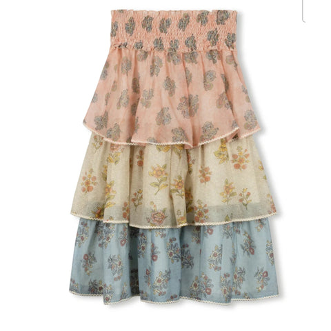 Neema Printed Tiered Smocked Skirt Teen