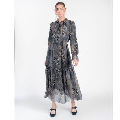 Evie Midi Dress Blue Print