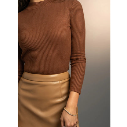 Rebel Romance Caramel Leather Skirt