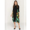 Georgiana Dress -Black With Tropic Insert