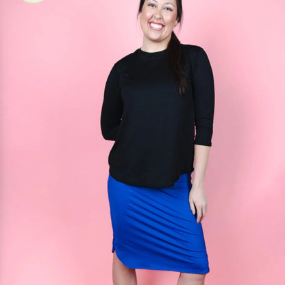 Black Quarter Sleeve Performance Top Transcendent