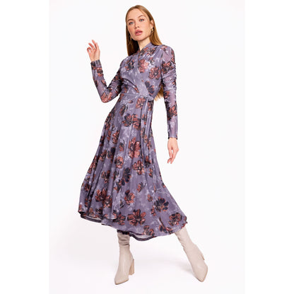 Purple Floral Wrap Dress - The Mimi Boutique