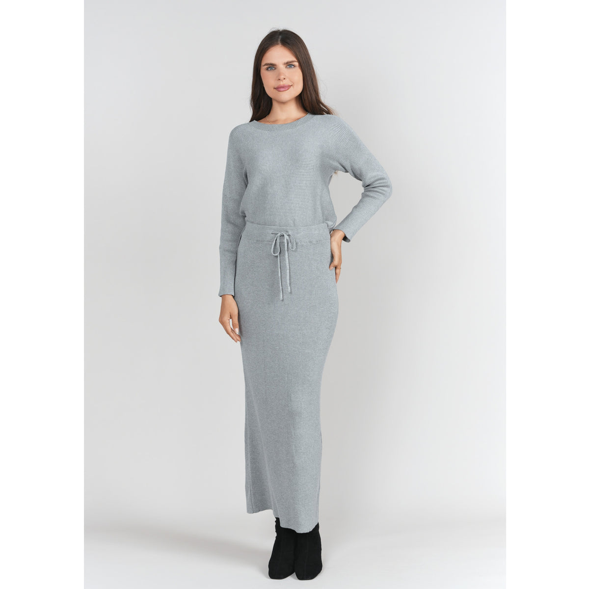 Sweater Rib Top Gray Adina LV