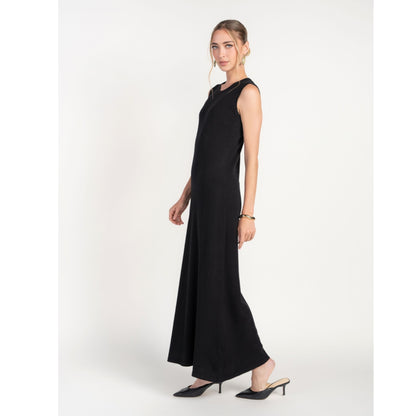 Black Sleeveless Jersey Dress Adina LV