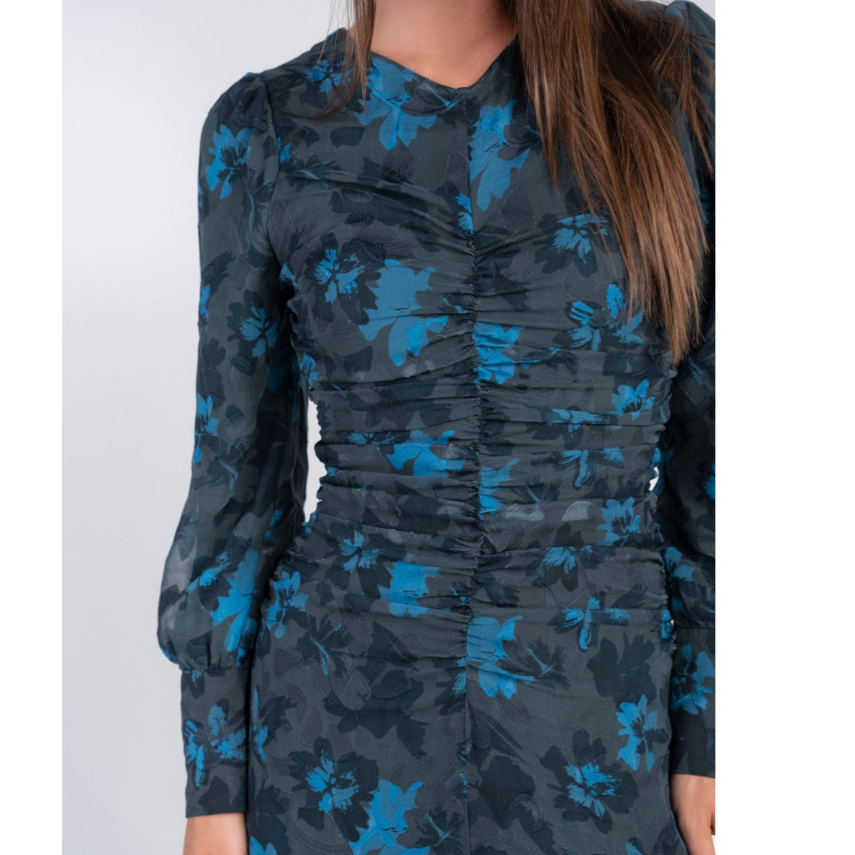 Michalie Midi Dress Teal Floral Adina LV