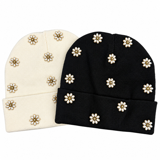 Dacee Cuffed Winter Hat Pearls