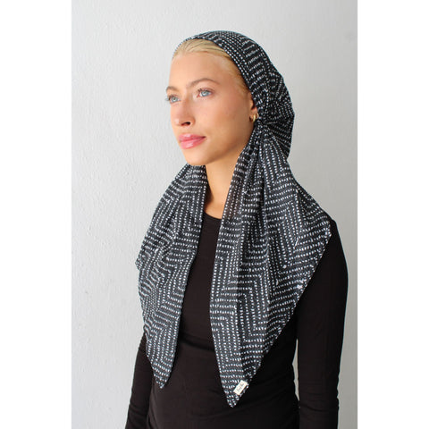 Midnight Herringbone Headscarf SB