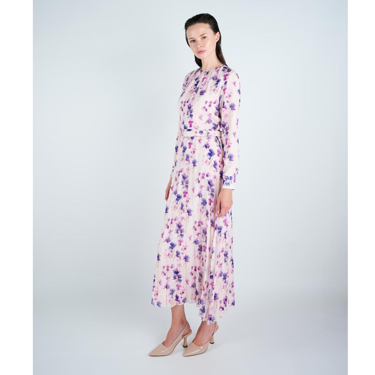 Pink Meadow Belted Dress - The Mimi Boutique