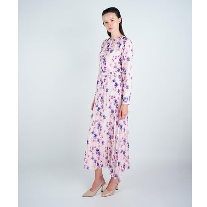 Pink Meadow Belted Dress - The Mimi Boutique