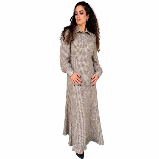 Lurex Printed Maxi Dress