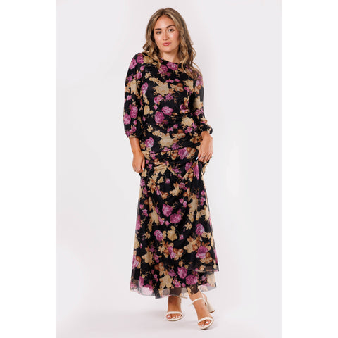 Purple Puff Sleeve Mesh Top - The Mimi Boutique