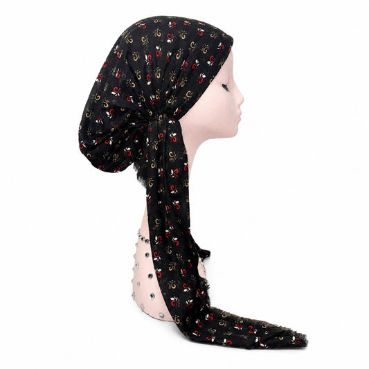 Floral Swirls Print Headscarf Dacee