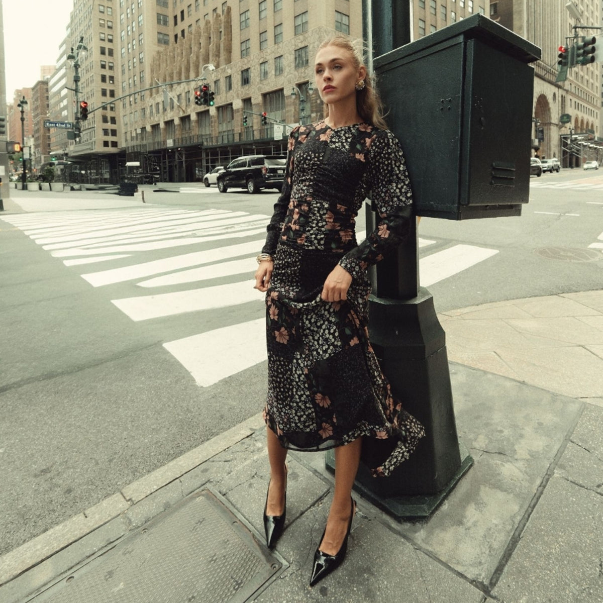Michalie Midi Dress Patchwork Adina LV