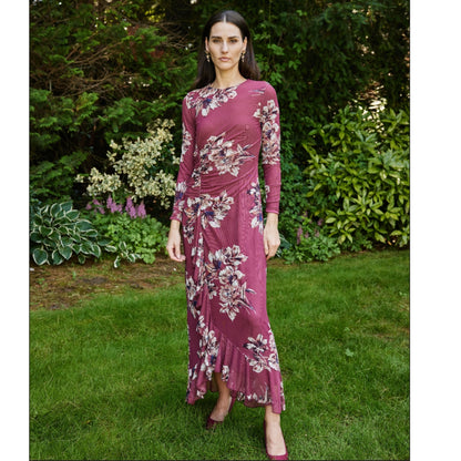Janet Dress Burgundy Floral