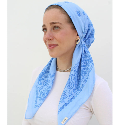 Sky Blue Paisley Headscarf SB (More Styles)
