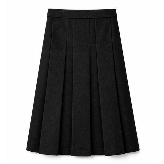 Power Pleate Skirt Solid Black Code Plus