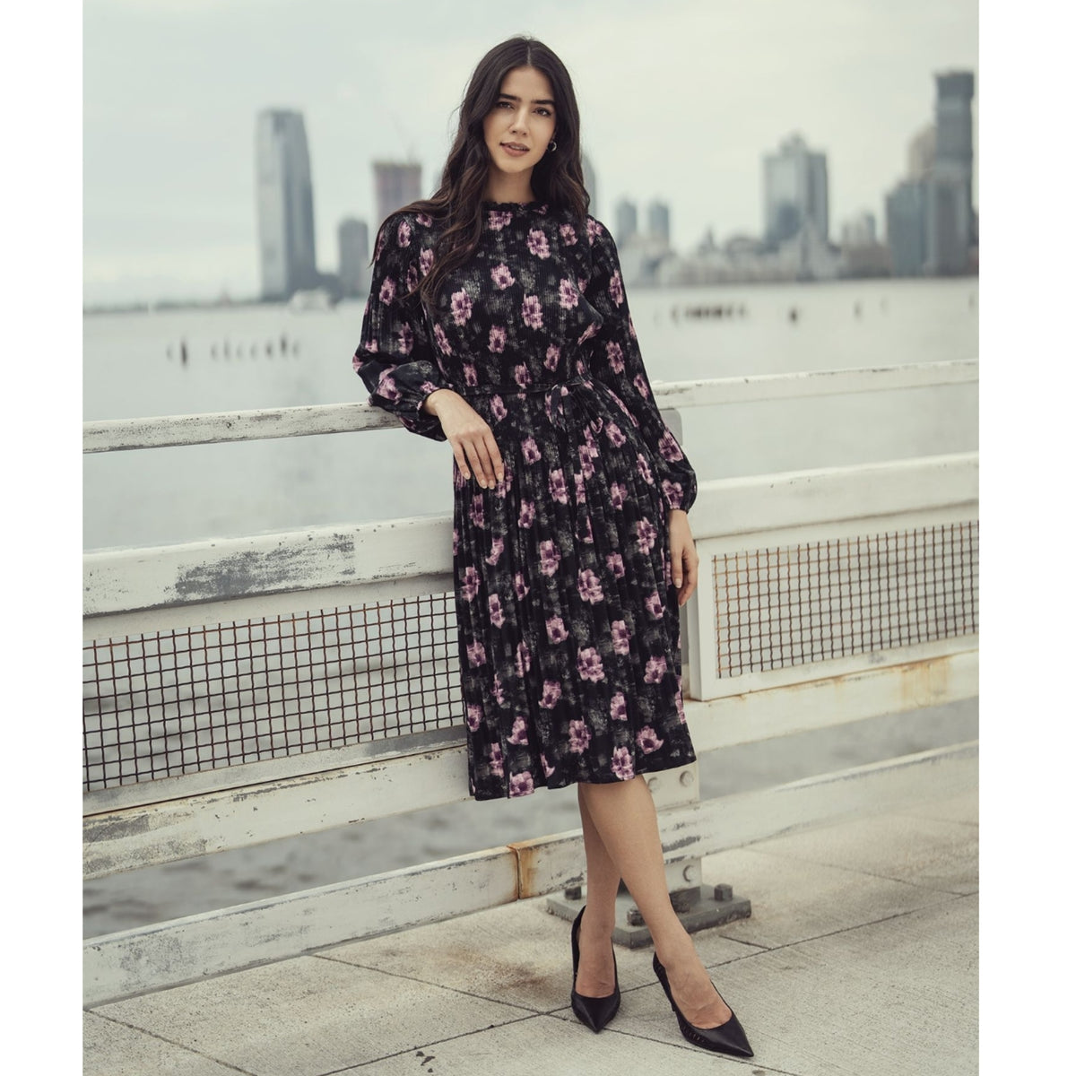 Jenna Plus Purple Floral Dress