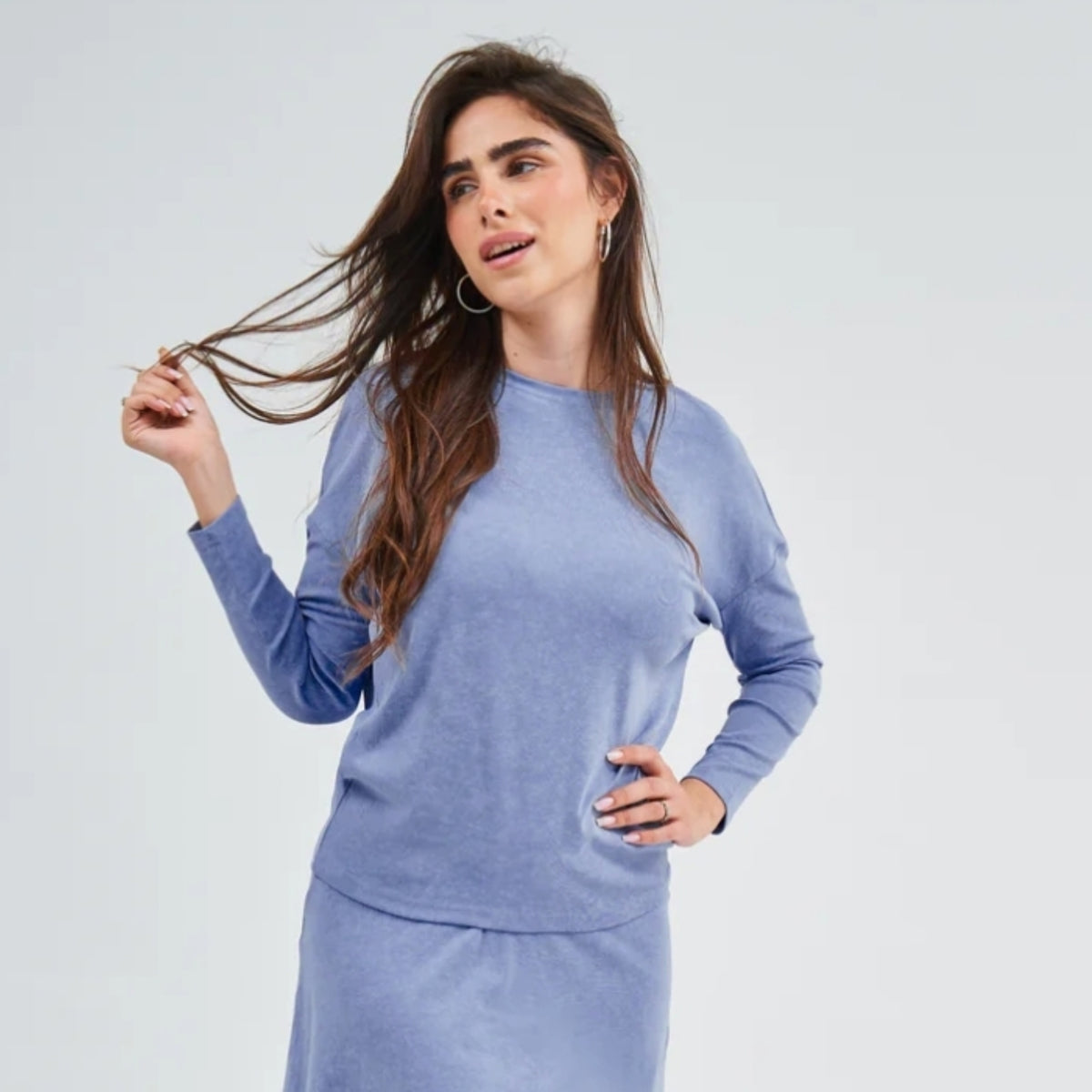 Dalia Basic Top Light Denim Wash DF