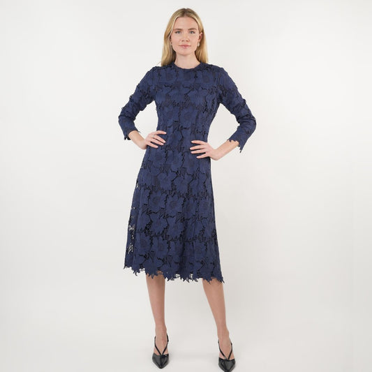 Navy Blue Lace Dress