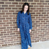 Megan Dress Blue Paisley Adina LV