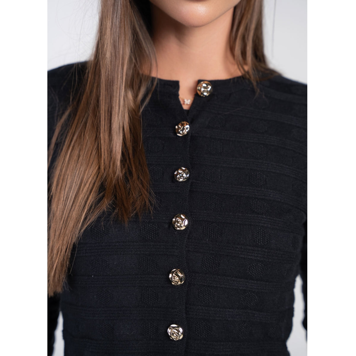 Peplum Cardi Black
