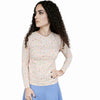 Yellow Print Cotton V neck Tee