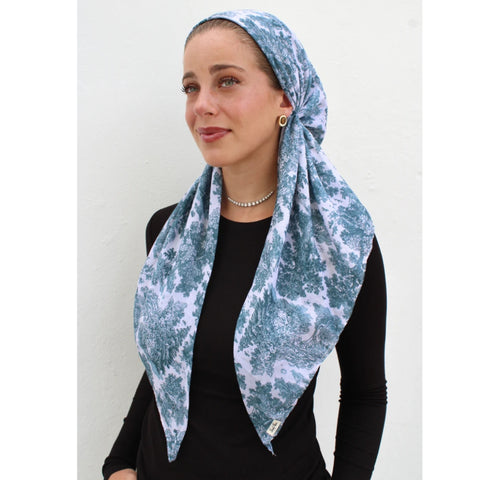 Forest Green Toile Headscarf SB
