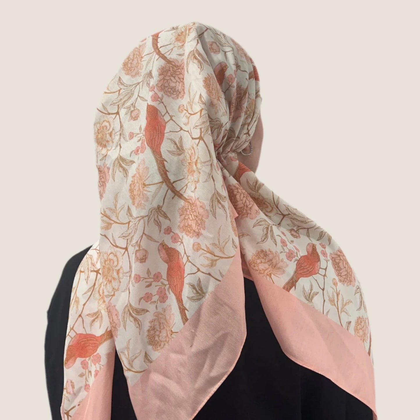 Vintage Peach Plume Headscarf Valeri Many Styles