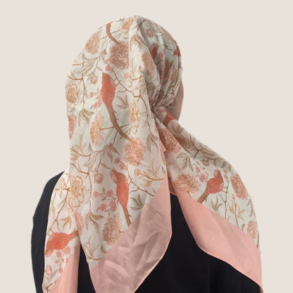 Vintage Peach Plume Headscarf Valeri Many Styles