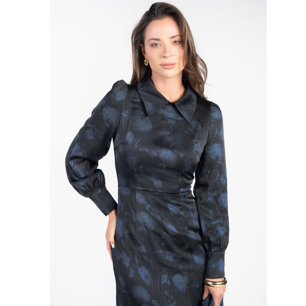 Bianca Dress Navy Roses Adina LV