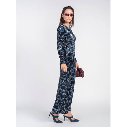 Flora Velvet Maxi Navy Tulips Adina LV