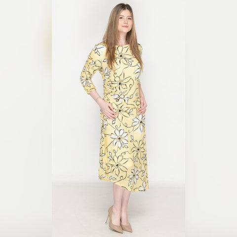 Sasa Yellow Print Dress