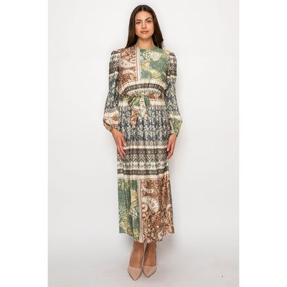 Green Aztec Printed Dress
