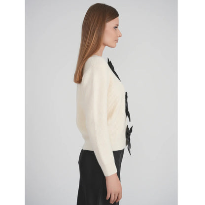 Bow Cardigan Ivory - The Mimi Boutique