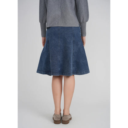 Blue Denim Panel Skirt