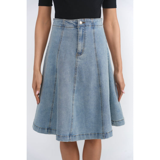 Carme 2.0 Blue Denim Wash Skirt Lunella