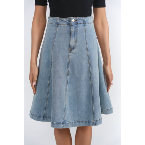 Carme 2.0 Blue Denim Wash Skirt Lunella